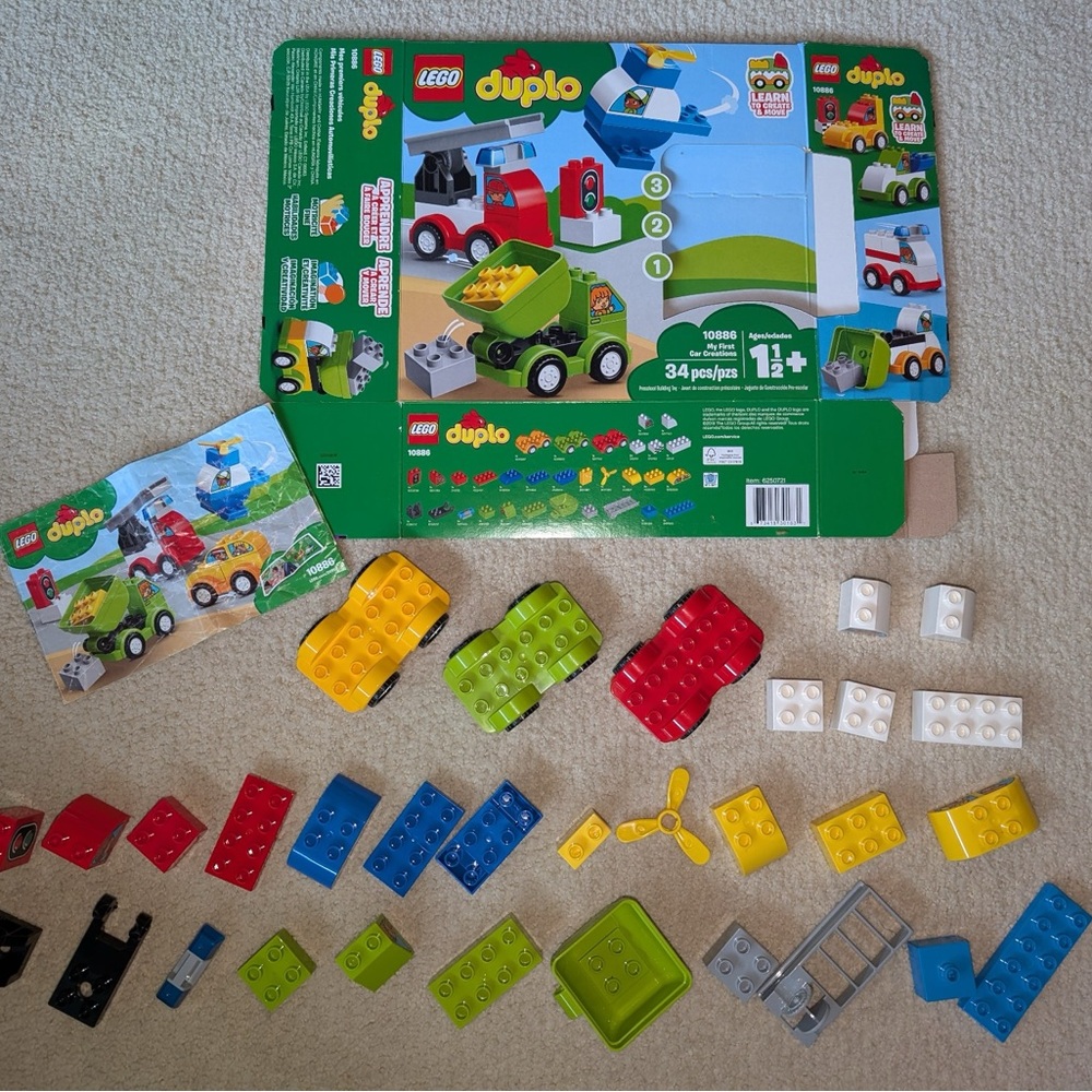 Duplo First Car Creations set plus extra firetruck (great condition)